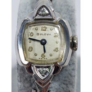 Bulova 1950s 10K Rolled Gold Plate Wristwatch Watch Ladies 17 Jewels Works